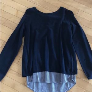 Open back navy sweater
